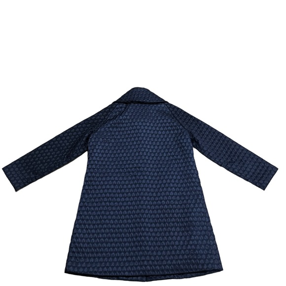 Bergdorf Goodman and Jane Post Navy coat with embossed polka dot detail - Picture 4 of 7